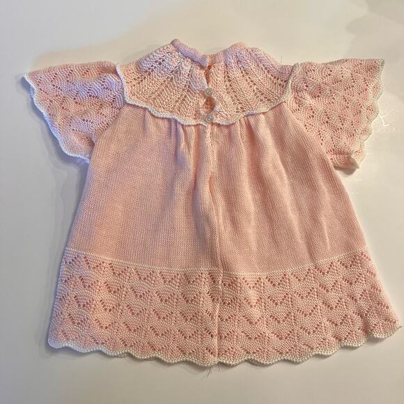 Vintage Knit Pink Baby Girl Dress, Made‎ in Spain - Picture 1 of 7